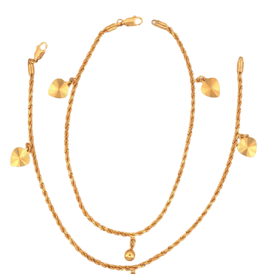 22K Gold Designer Ladies Anklet