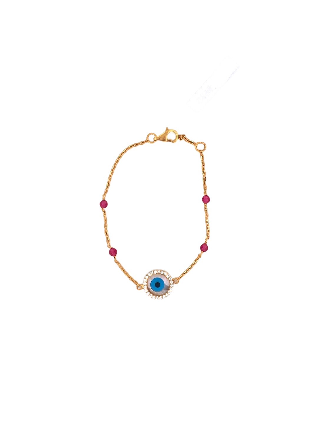 22K Gold Evil Eye CZ Designer Ladies Bracelet