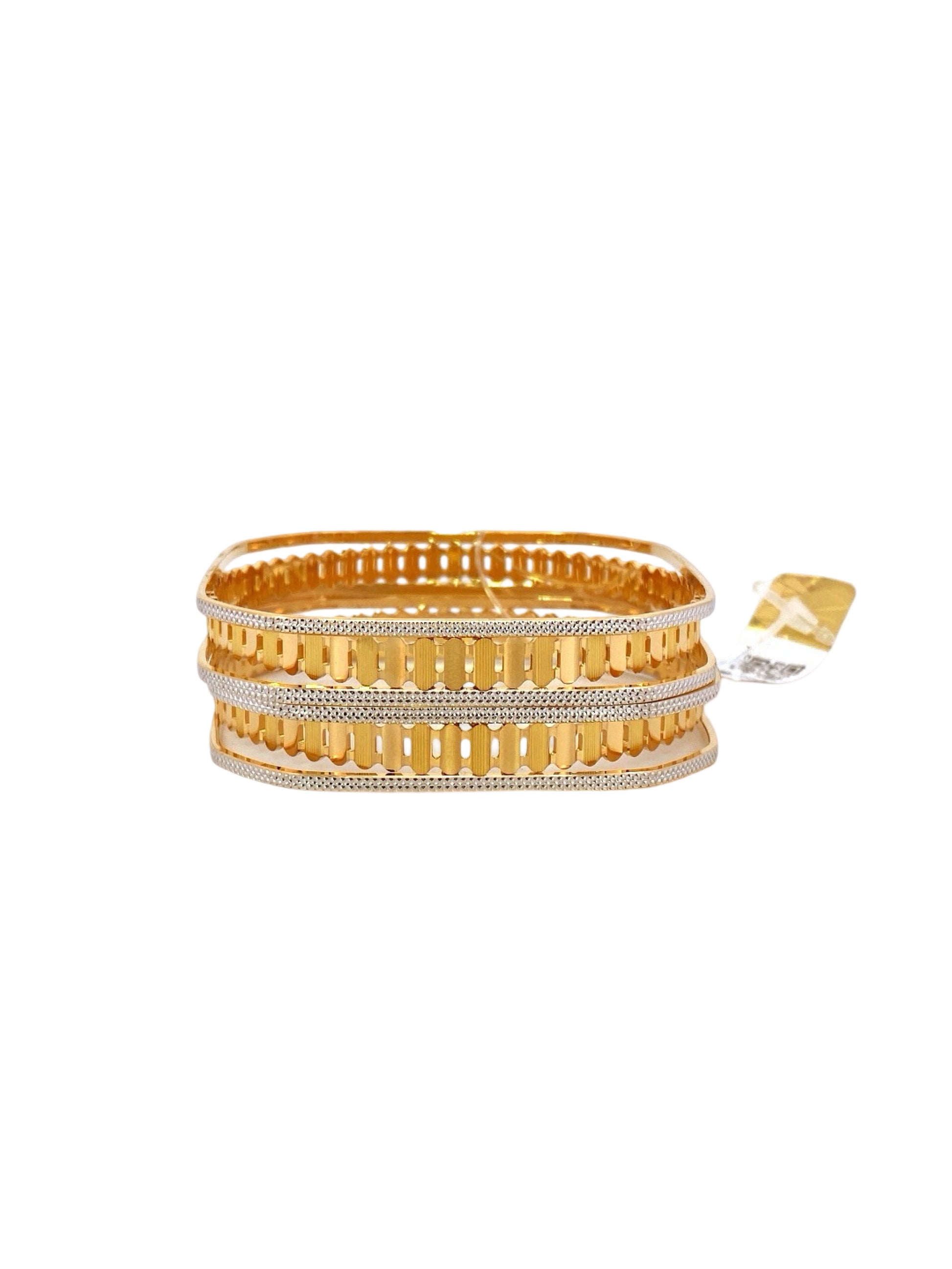 22K Gold Two-tone Designer 2 Pieces Set Of Ladies Bangles