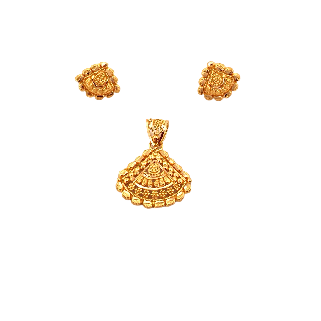 22K Gold Designer Pendant Set