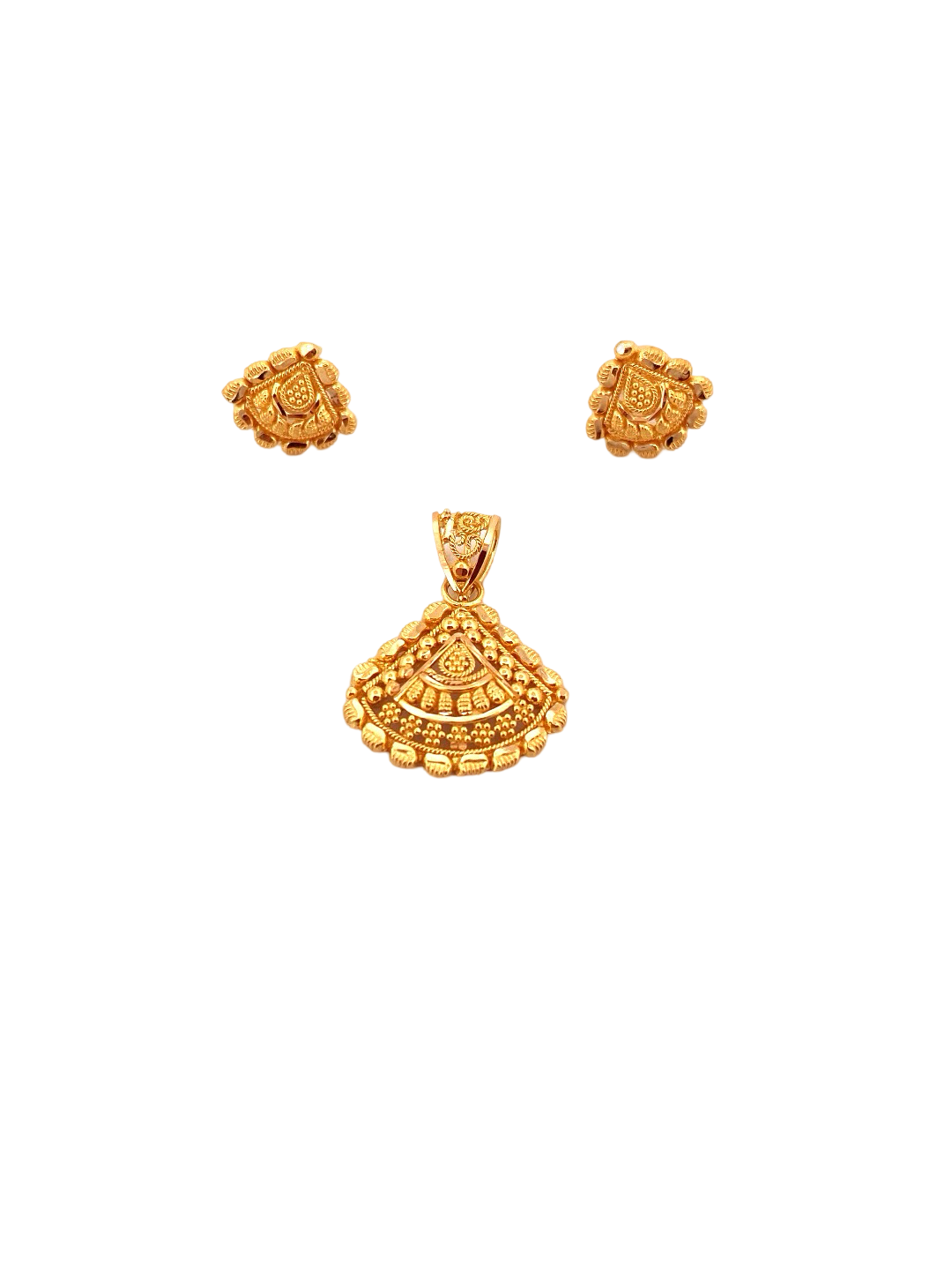 22K Gold Designer Pendant Set