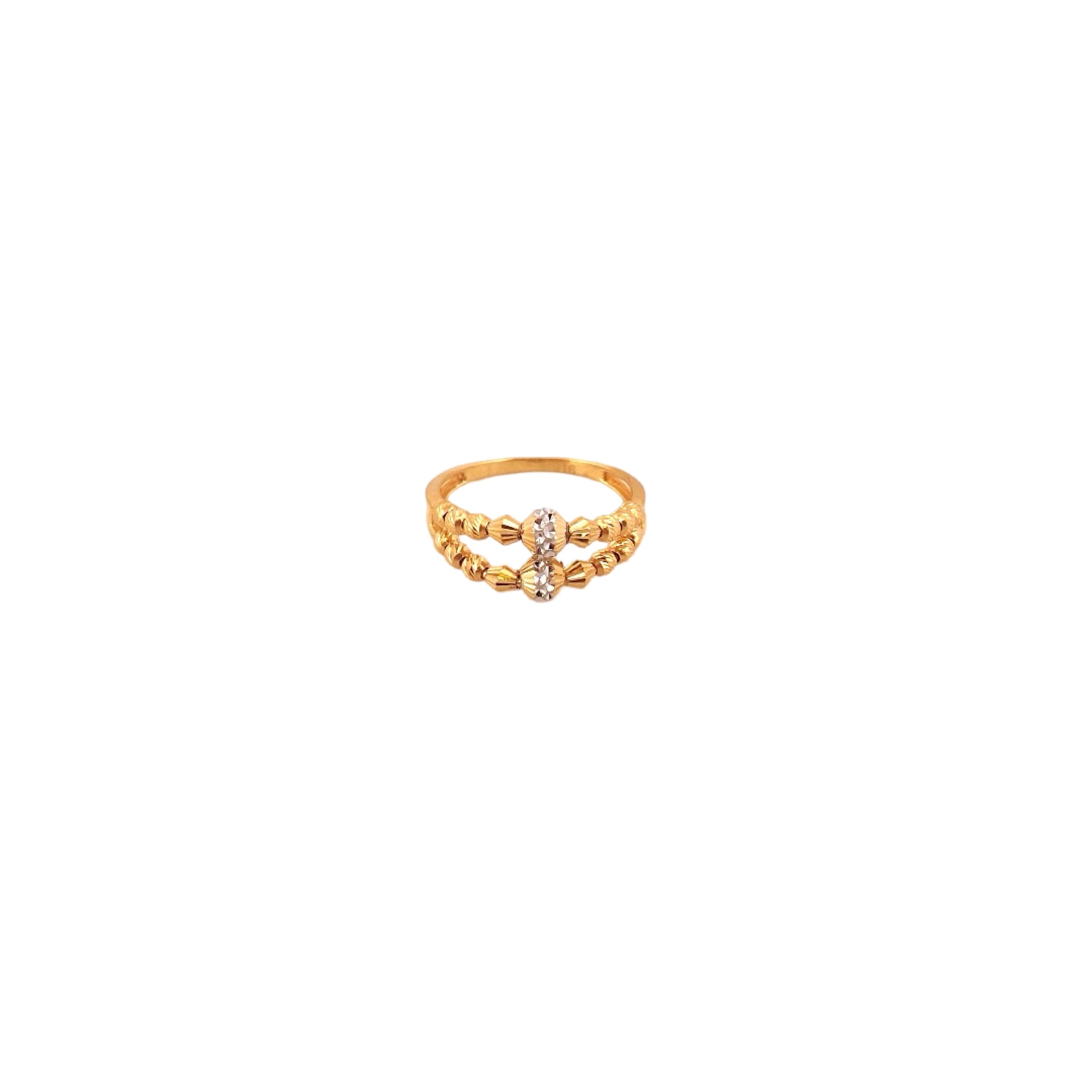 22K Gold Two-tone Designer Ladies Ring