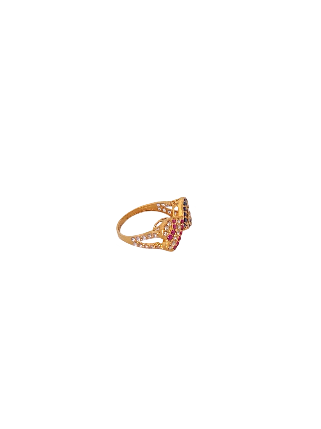 22K Gold CZ Designer Ladies Ring