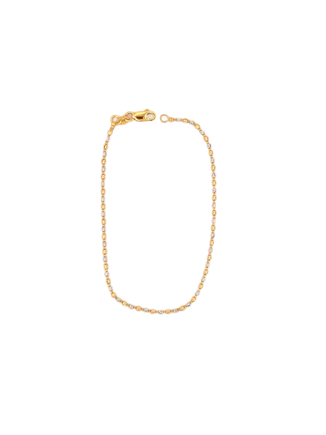 22K Gold Two-tone Bead Designer Ladies  Bracelet