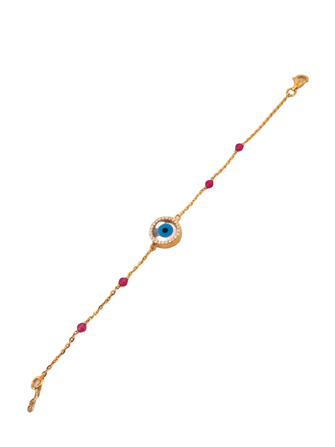 22K Gold Evil Eye CZ Designer Ladies Bracelet