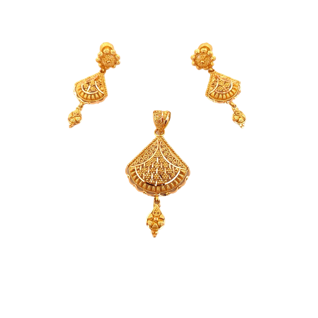 22K Gold Designer Pendant Set