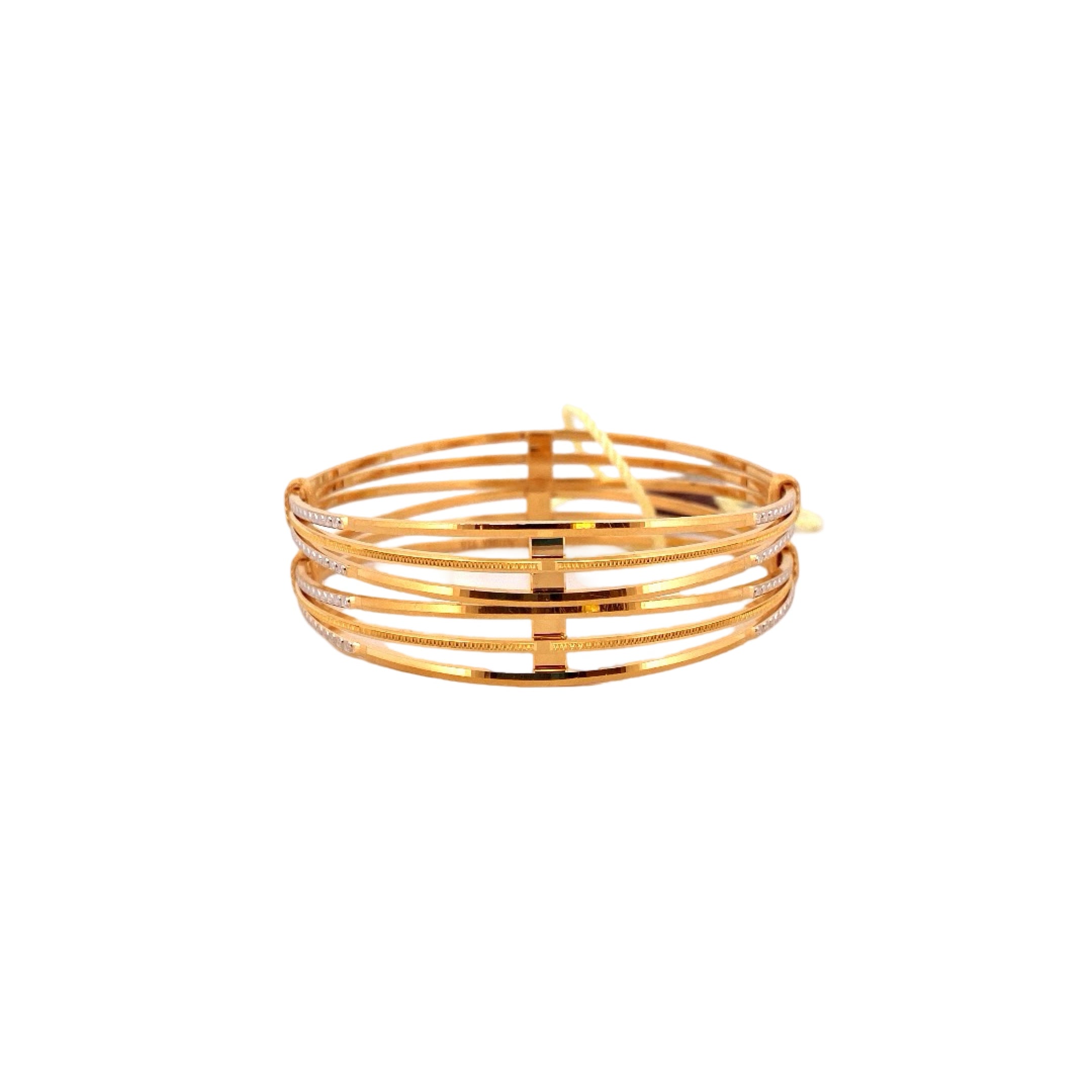 22K Gold Two-tone Designer 2 Pieces Set Of Bangles