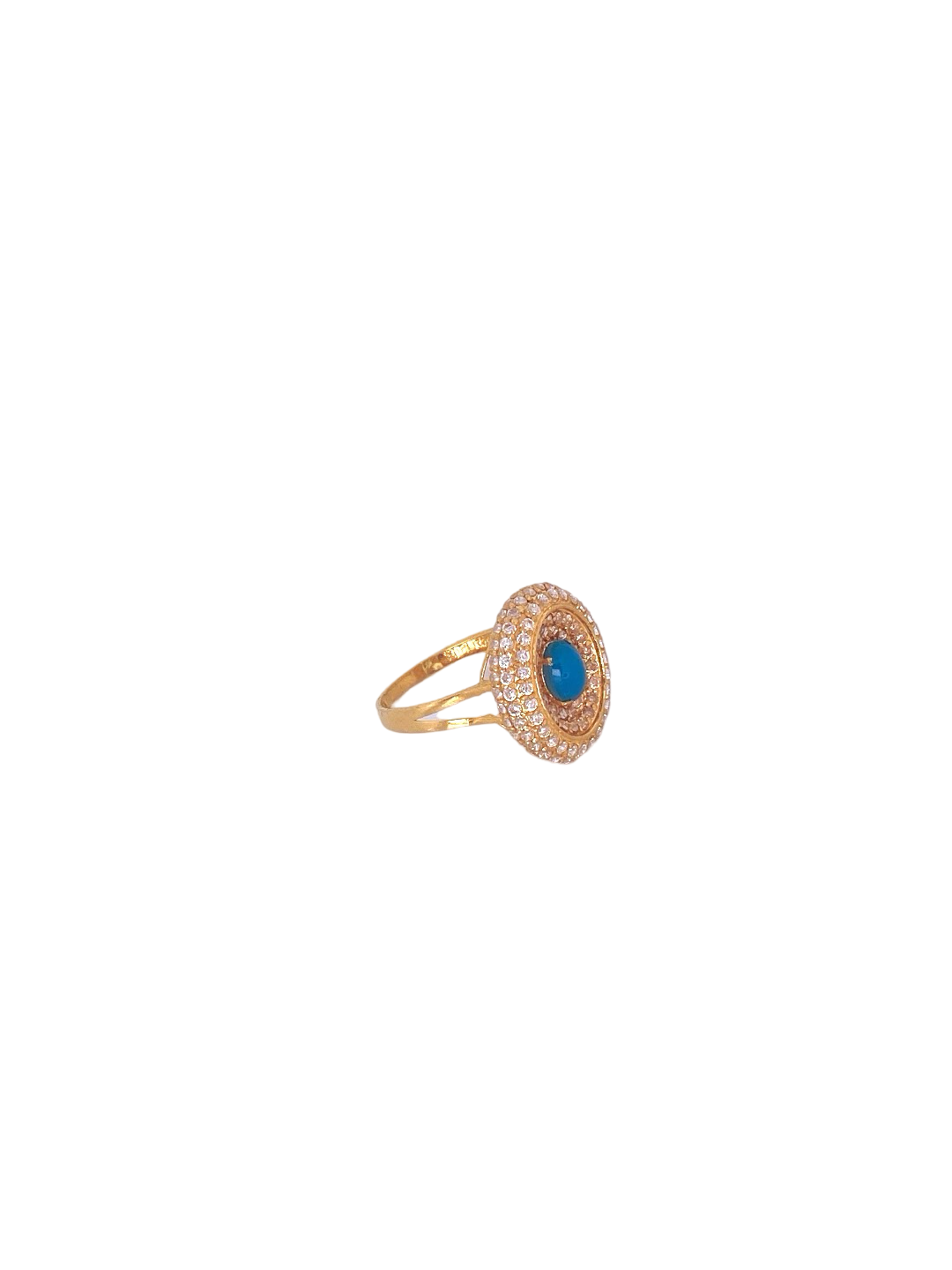 22K Gold CZ Designer Ladies Ring