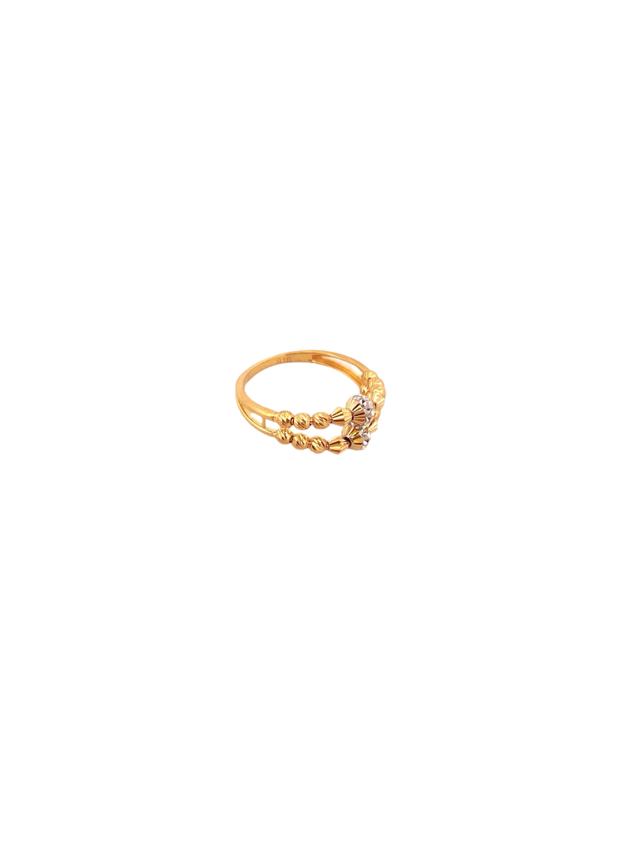 22K Gold Two-tone Designer Ladies Ring