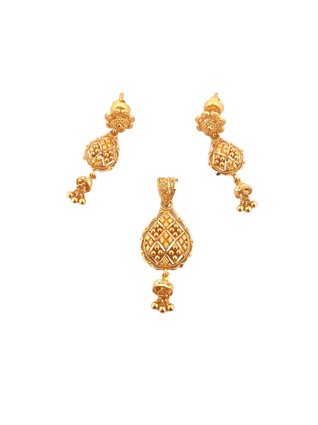 22K Gold Designer Pendant Set