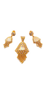22K Gold Two-tone Designer Pendant Set