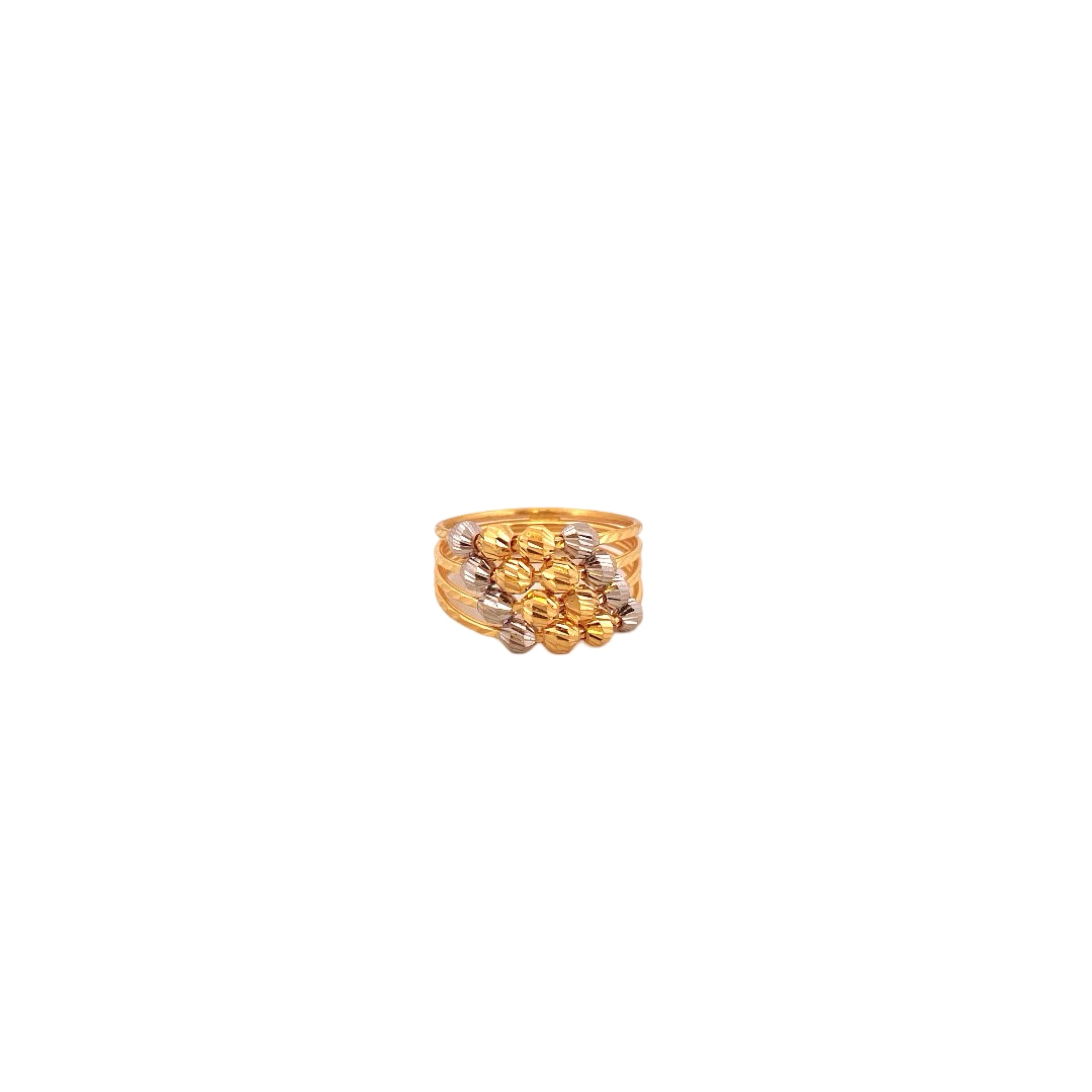 22K Gold Two-tone Designer Ladies Ring