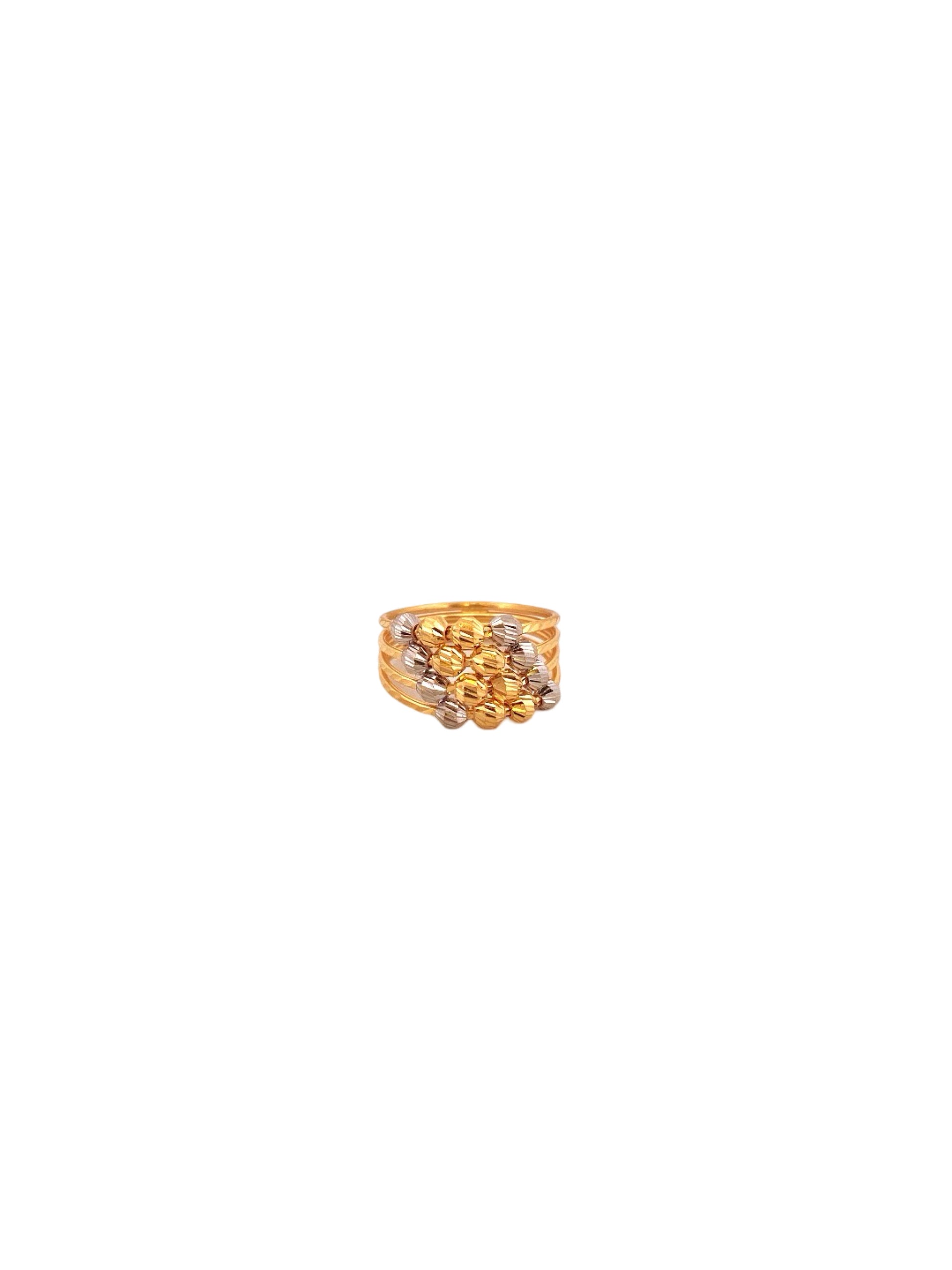22K Gold Two-tone Designer Ladies Ring