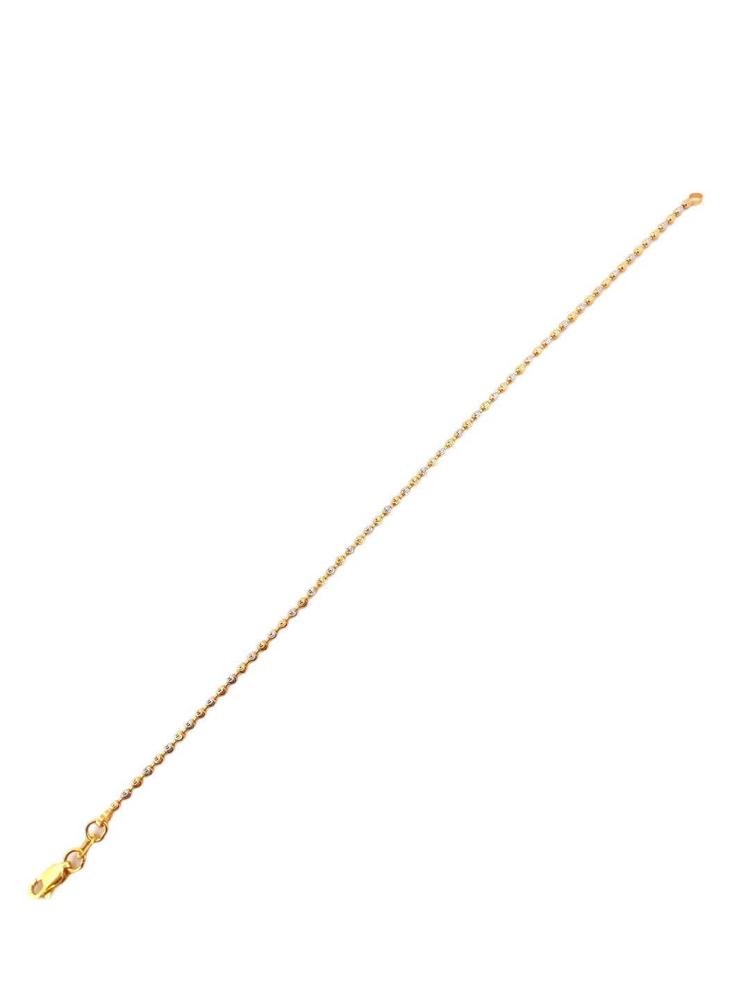 22K Gold Two-tone Bead Designer Ladies  Bracelet
