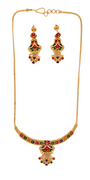 22K Gold Meena Designer Jewellery Set