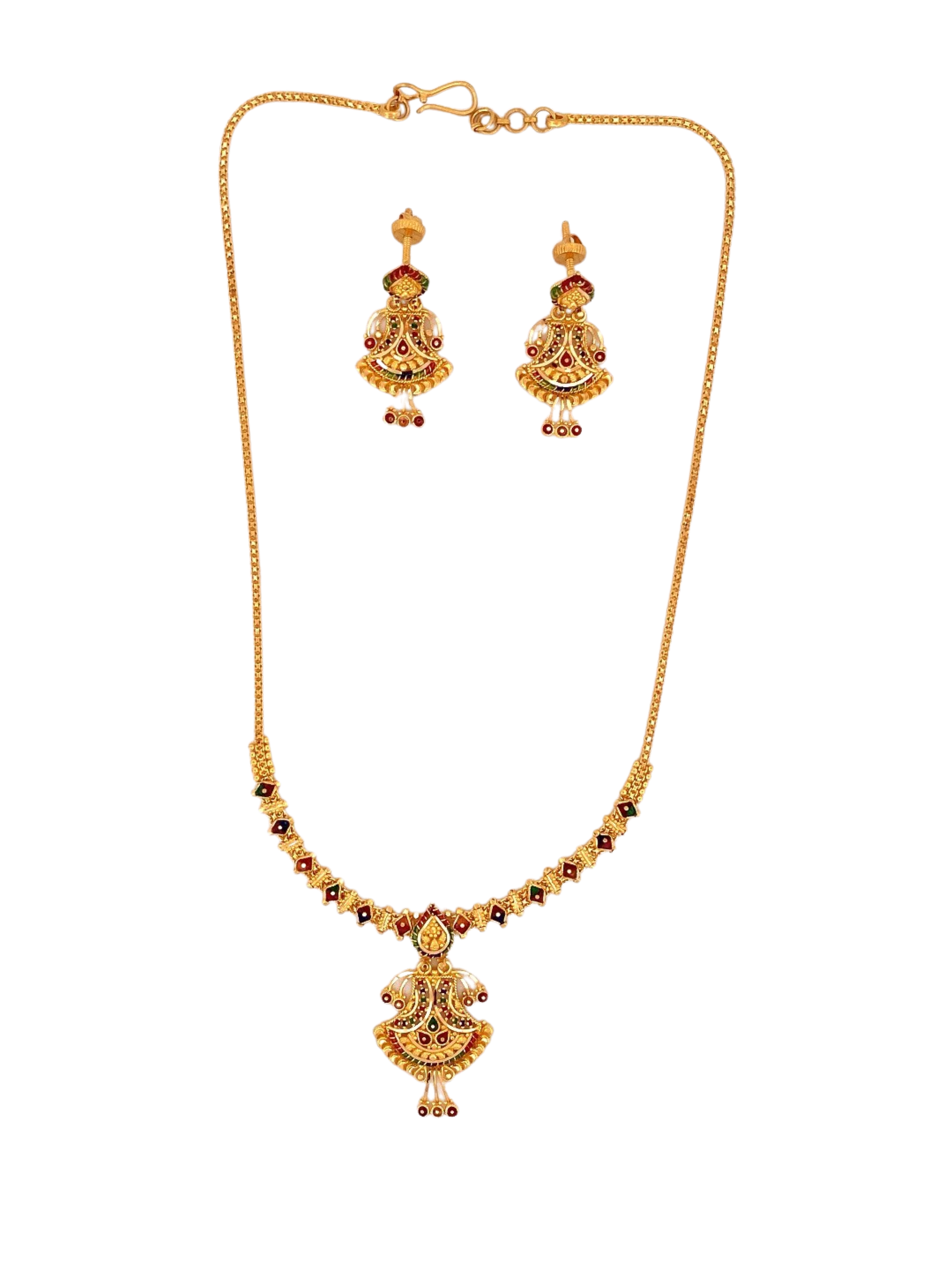 22K Gold Multi-colour Designer Jewellery Set